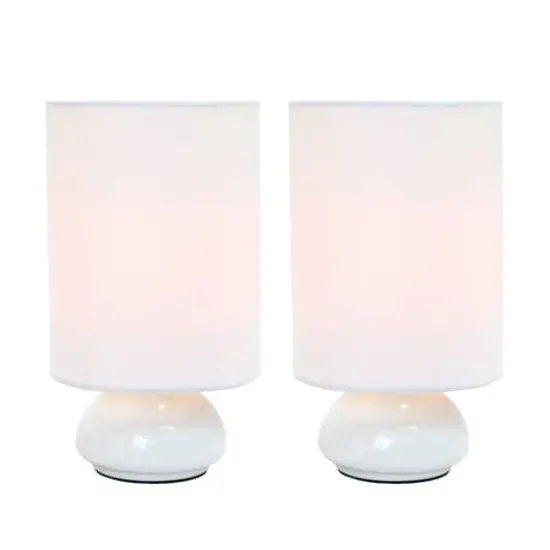 Simple Designs™ Gemini Colors 2-Pack Mini Touch Table Lamp Set White and White {6}