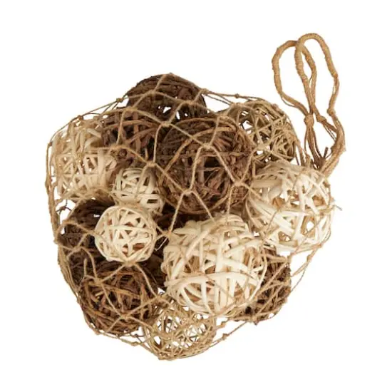 Beige Dried Plant Handmade Natural Foliage with Fishnet Bag {7}