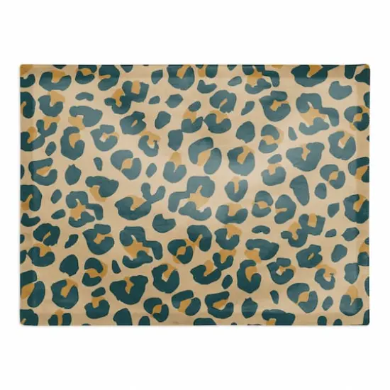 Leopard Cotton Twill Placemat Beige {1}