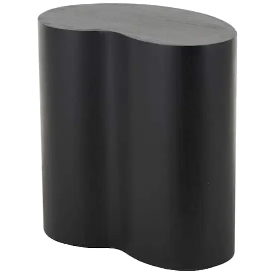 22.25" Black Wood Heart Inspired Side End Accent Table {1}