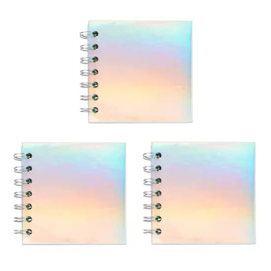 4" x 4" Spiral Bound Scrapbook Albums with Multicolor Pages, 3ct. by Recollections™ Holographic {1}
