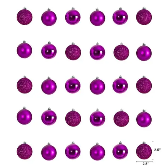 30ct. 2.5" Pink Shatterproof Christmas Ornaments {3}