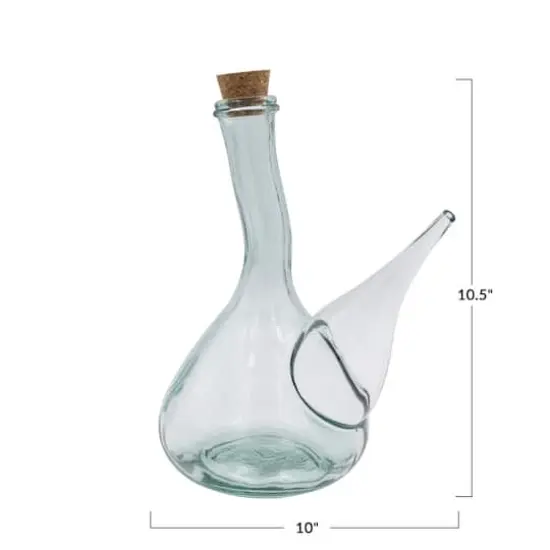 Hello Honey® Round Reclaimed Traditional Glass Wine Pitcher with Cork {4}