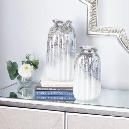 Gray Contemporary Glass Vase Set {8}