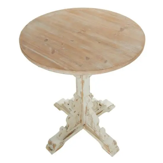 2.5ft. White Chinese Fir Farmhouse Accent Table {3}