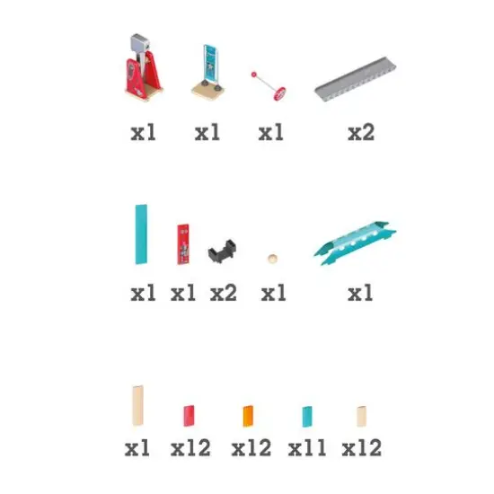 Hape Mighty Hammer Wooden Domino Ball Set {6}