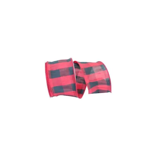 Reliant 2.5" x 20yd. Dupioni Buffalo Plaid Wired Ribbon {1}