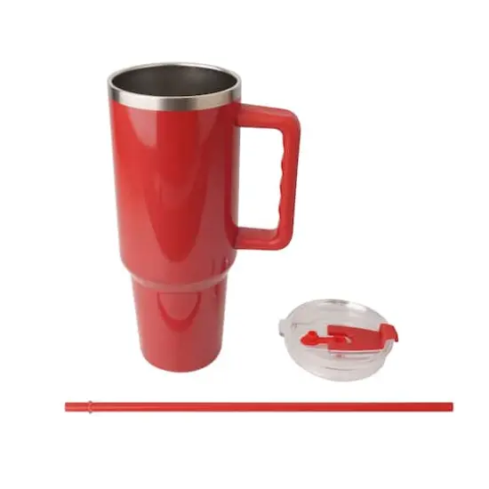 40oz. Stainless Steel Insulated Tumbler by Ashland® Red Glitter {3}