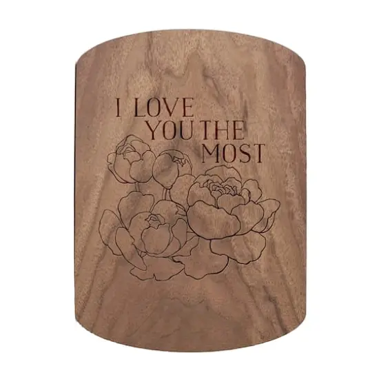 11" x 8" I Love You the Most Walnut Oval Cutting Board {1}
