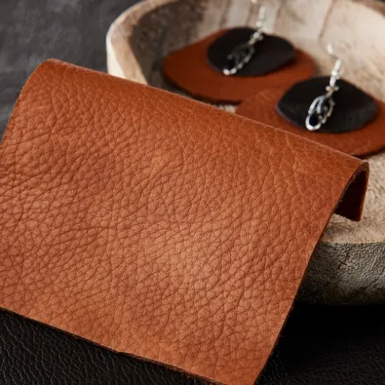 Genuine Leather Trim Piece by ArtMinds&trade; Saddle Tan {1}