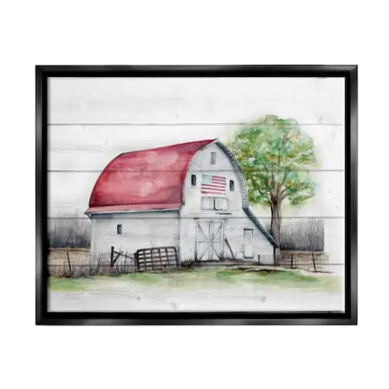 Stupell Industries Rustic Americana Barn Floater Framed Art Black {1}