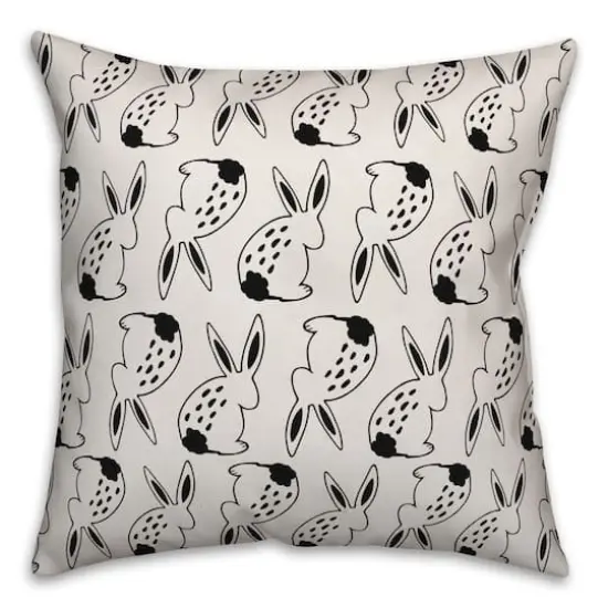 Black & White Spotted Bunny Pattern Throw Pillow {1}