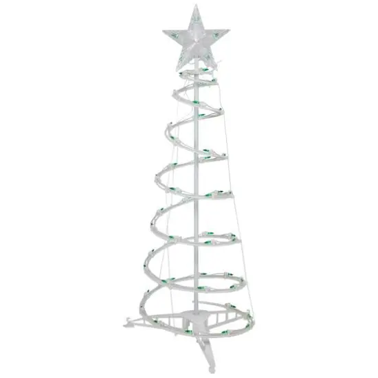 Green Lighted Spiral Christmas Trees Set {5}