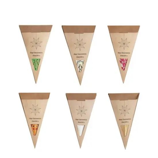 Hello Honey&reg; 24" Multicolor LED Paper Star Ornaments Set {5}