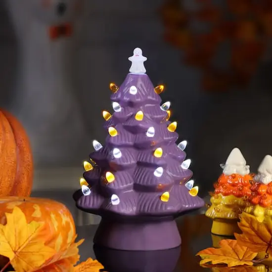 Mr. Halloween 11.7" Purple Ceramic Tree {3}