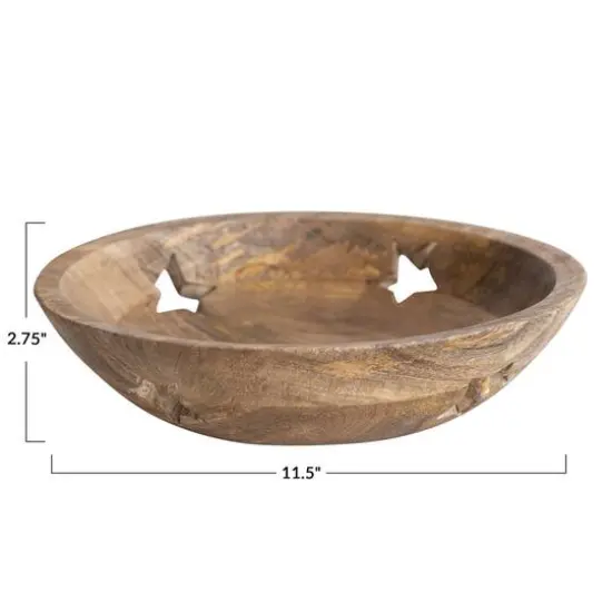 Hello Honey&reg; 11.5" Star Cutout Mango Wood Bowl {8}