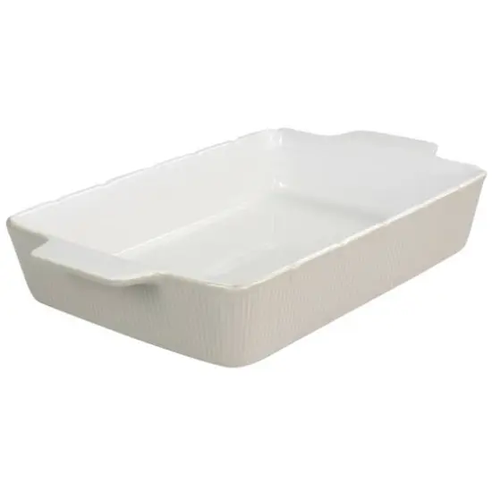 Martha Stewart Taupe Ceramic Rectangular Baker Set {4}