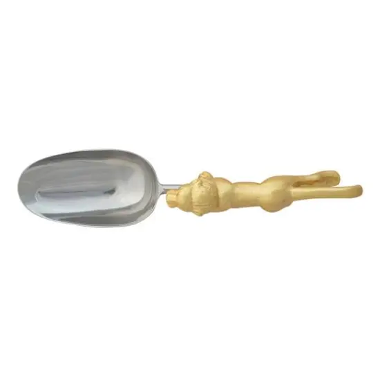 Hello Honey Stainless Steel and Cast Aluminum Scoop with Lion Shaped Handle, Gold Finish {6}