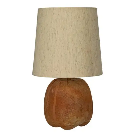 Hello Honey&reg; 16" Natural Terra Cotta Table Lamp with Cotton Shade {6}