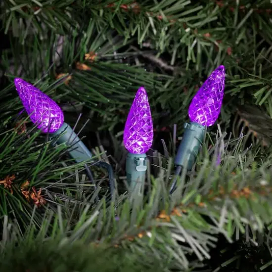 70ct. LED Faceted C6 Christmas String Lights Purple {4}