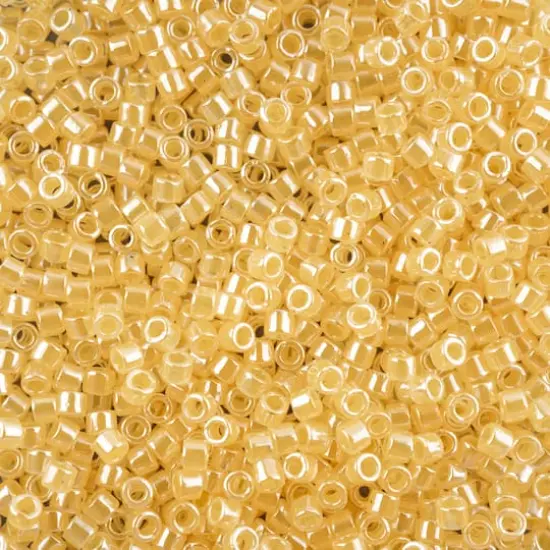 John Bead 11/0 Miyuki Delica Glass Seed Beads, 5g Crystal Yellow Ceylon Line Dyed {1}