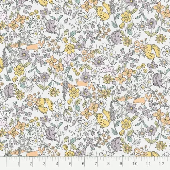 Fabric Editions White Peekaboo Cuties Cotton Fabric {3}