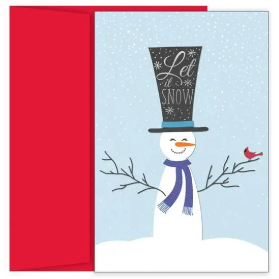 JAM Paper Top Hat Snowman Christmas Cards & Envelopes Set, 18ct. {1}