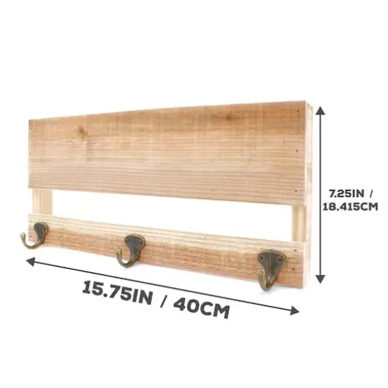 ArtSkills&reg; 16" Medium Rustic Wood Plaque with Hooks, 3ct. {3}