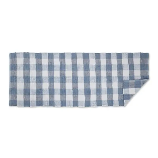DII&reg; Buffalo Check Rag Rug, 2.25ft. x 6ft. Stonewash Blue {7}