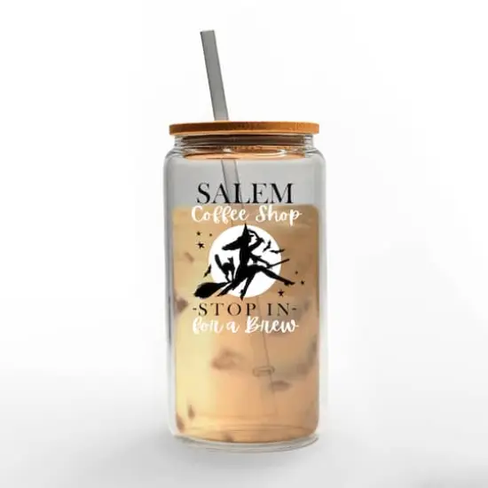 Salem Coffee Shop 16oz. Glass Can Cup {3}