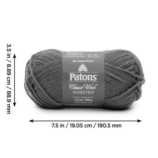 Patons&reg; Classic Wool Worsted&trade; Yarn Dark Gray Mix {8}