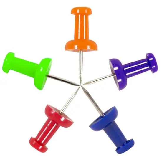 JAM Paper Colorful Standard 5 Color Push Pin Set {3}