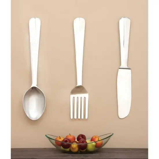 Silver Aluminum Utensil Wall D&eacute;cor Set {3}