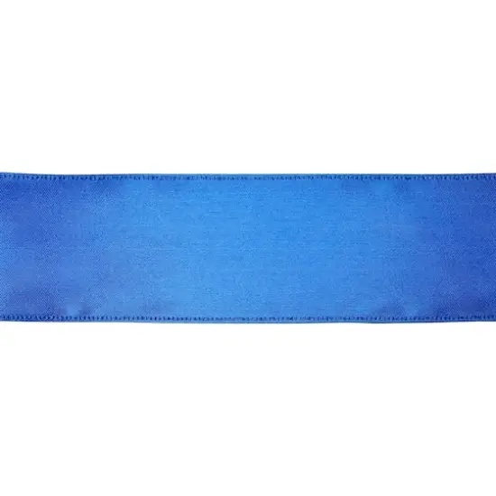 2.5" x 10yd. Satin Wired Ribbon by Celebrate It® Specialty Royal Blue {3}