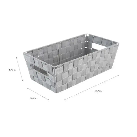 Simplify Medium Woven Strap Shelf Tote Heather Gray {5}