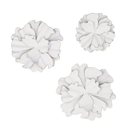 White Floral Metal Modern Wall D&eacute;cor Set, 3ct. {1}