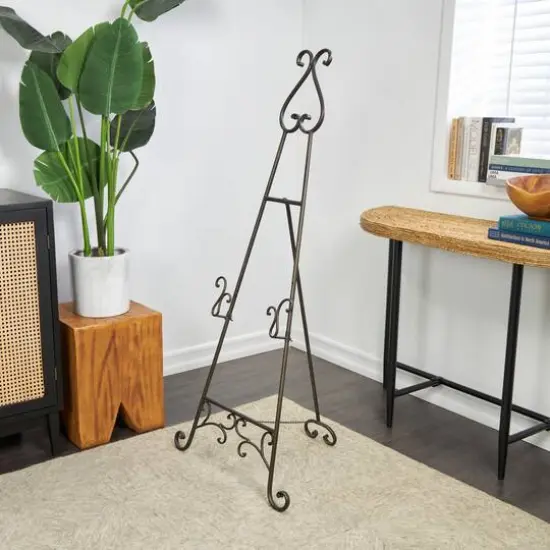 55" Bronze Metal Adjustable Display Stand Scroll Easel {7}