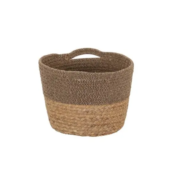 Household Essentials 8.5" Brown Corn & Hyacinth Wicker Basket {4}