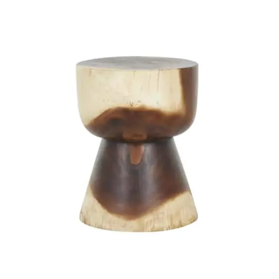 18" Brown Wood Grain Accent Table {4}