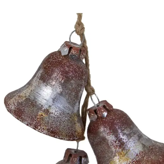 5" Silver & Brown Rustic String of Bells Glass Ornament {6}