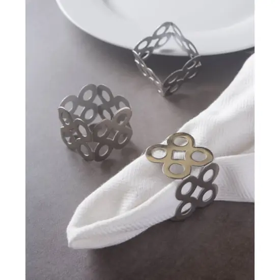 DII&reg; Silver Square Die Cut Napkin Rings, 6ct. {3}