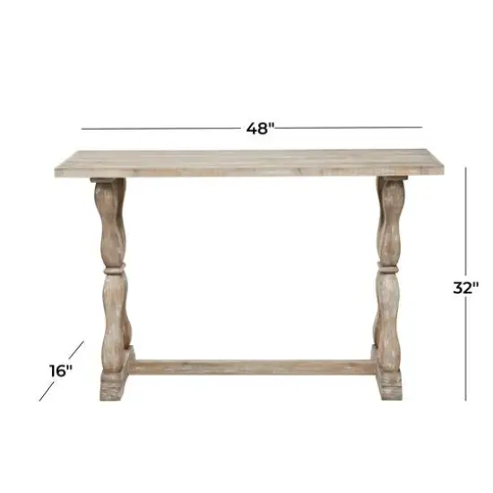 Brown Fir Farmhouse Console Table, 32" x 48" x 16" {8}