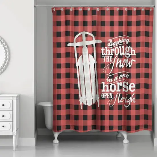 One Horse Open Sleigh Shower Curtain {1}