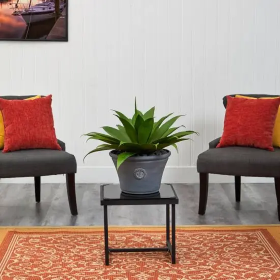 22" Agave Succulent Plant in Gray Planter {4}