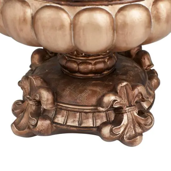 Bronze Polystone Traditional Decorative Bowl, 11" x 17" x 11" {5}