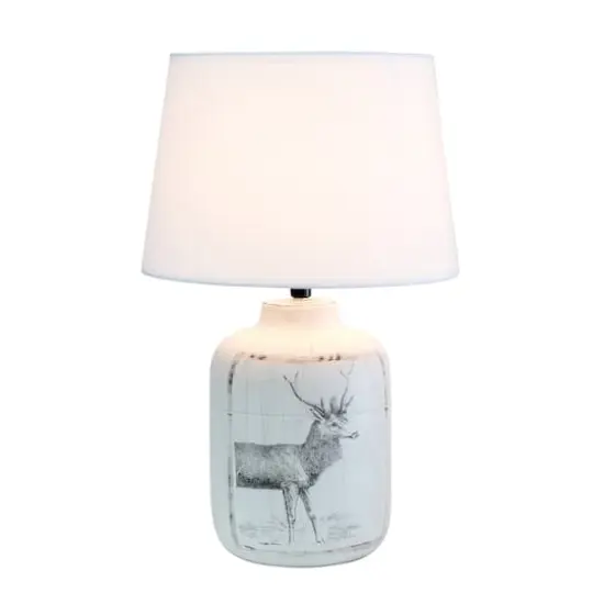 Simple Designs™ 18" Rustic Deer Buck Nature Printed Ceramic Table Lamp {3}