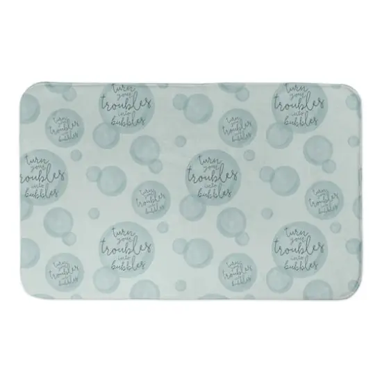Turn Your Troubles Into Bubbles Bath Mat Green {1}