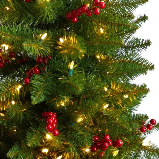 5ft. Pre-Lit Colorado Aspen Artificial Christmas Tree in Decorative Planter, White LED Lights {5}