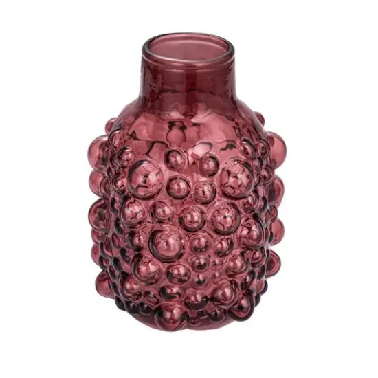 Hello Honey&reg; 8.5" Purple Raised Dots Round Glass Vase {1}