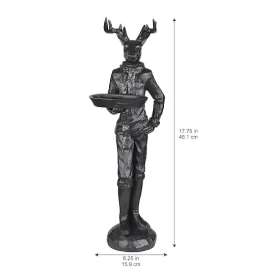 17.75" Black Deer Butler Tabletop Décor by Ashland® {4}
